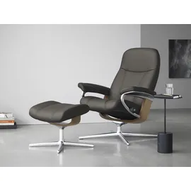 Stressless Stressless® Relaxsessel »Consul«, mit Cross Base, Größe S, M & L, Holzakzent Eiche grau