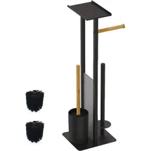 Relaxdays WC-Garnitur Schwarz (HBT: 65x21x18 cm)