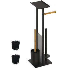 Relaxdays WC-Garnitur Schwarz (HBT: 65x21x18 cm)
