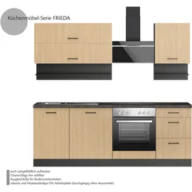 kochstation Küchenzeile KOCHSTATION 220 cm beige