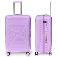 DS-Lux Hartschalen Reisekoffer Rosa Größe L 65x45x30 cm und wiegt 3,9 kg | Hartschalenkoffer Mittelgroß aus PP-Kunststoff, Koffer mit TSA Schloss, Reisekoffer mit Rollen