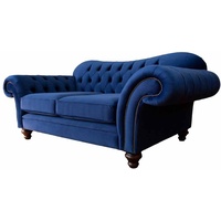JVmoebel Chesterfield-Sofa, Sofa Zweisitzer Chesterfield Klassisch Design Wohnzimmer Sofas blau