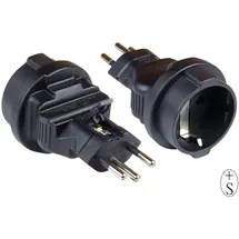 Good Connections Alcasa PA-6002S Netzstecker-Adapter Typ J (CH) Typ F, Schwarz