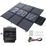 Faltbares Solarpanel 200W 3 m Kabel, Solar-Ladegerät IP67 Wasserdicht und Staubdicht Hohe Ausgangskonversionseffizienz 22% Tragbares Ladegerät Solarstrom Solarpanel Camping Outdoor