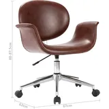 vidaXL Drehbarer Bürostuhl Kunstleder Braun