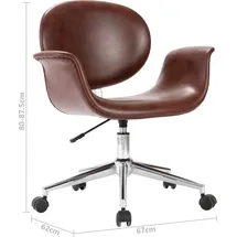vidaXL Drehbarer Bürostuhl Kunstleder Braun