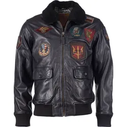 Top Gun Bomber, Lederjacke - Schwarz - XXL