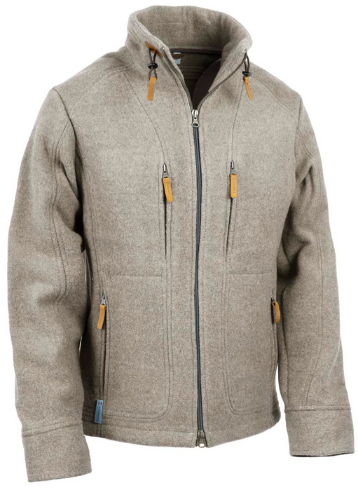 Steinkauz Herren Kragenhuber Lodenfleecejacke, XXL - rauchgrau