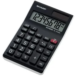 Sharp Taschenrechner EL-310ANWH, große 8-stellige LCD-Anzeige, Wurzel-
