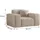 Fun Möbel Sessel Celes Premium Stoff Artico 70 x 80 x 90 cm Weiß mit Zierkissen