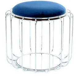 Kayoom Beistelltisch / Pouf Comfortable 110 Dunkelblau / Silber