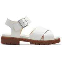 CLARKS Damen Orinoco Cross Sandale, Off White Lea, 41 EU