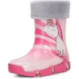 Ladeheid Kinder Mädchen Jungen Gummistiefel Gefüttert Swk30 (Rosa Einhorn 30, 35/36 EU)