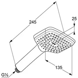 Kludi FRESHLINE Handbrause CL 1S, Durchflussmenge 9l/min, Chrom, 6450005-00WR9