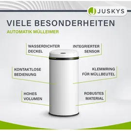 Juskys Mülleimer mit Sensor - Weiß