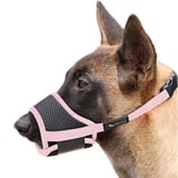 HEELE Nylon-Maulkorb Für Hunde, Verstellbare Schlaufe, Atmungsaktiv, Sicherer, Schneller Sitz Für Kleine, Mittelgroße Hunde, Verhindert Das Beißen, Kauen Und Bellen (S, Rosa)