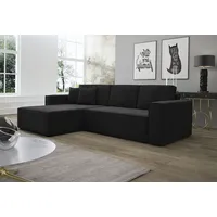 Fun Möbel Ecksofa Schlafsofa Sofa CONOR PREMIUM Stoff Kronos Anthrazit Ottomane Links