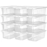 Schuhaufbewahrung - Schuhboxen 12er-Set - Für Schuhe bis EU 41 - Weiß - Weiß