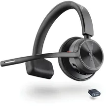 plt Poly Voyager 4310 UC Headset, Ein-Ohr-Bluetooth, Noise Cancelling, für PC/Mac/Mobiltelefon, kompatibel mit Teams, und Zoom – Schwarz