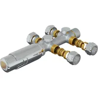Hago HAGO24 Thermostatventil Heizkörpergarnitur 50mm Mittelanschluss Chrom Eckform Durchgangsform
