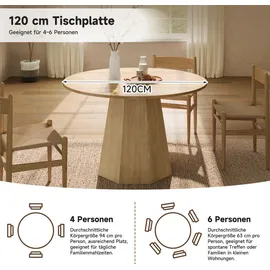 stilvora Küchentisch Ø 120 cm braun