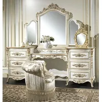 Casa Padrino Luxus Barock Schlafzimmer Set Weiß / Gold