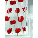 Spirella Duschvorhang Poppy Cinnabar Anti-Bakteriell, waschbar, wasserdicht PVC 180x200cm, Rot