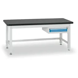 Werkbank BL mit Container, 2100 mm, 1 Schublade