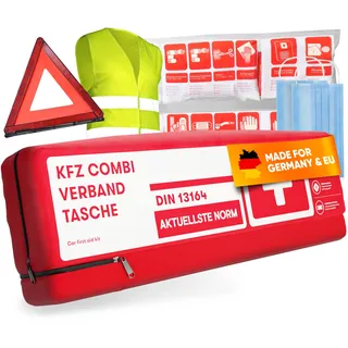 PURAHELP® KFZ Kombitasche inkl. Warndreieck & Warnweste [DIN 13164]