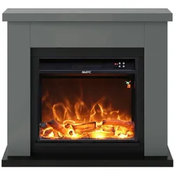 Mpc Camino Asciano Standkamin Mit Rahmen Und 1500w Elektrobrenner Grau