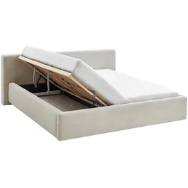 Meise Möbel Polsterbett »Cube«, mit Bettkasten beige , Maße (cm): B: 218 H: 82