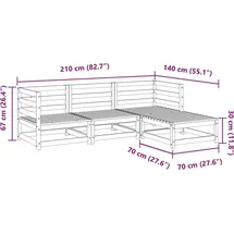vidaXL Garten-Lounge-Set 4-tlg. braun