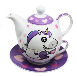 EinhornLiebe - Teekanne mit Tasse - Tea for one (4-teilig) Teetasse Kanne Tasse Teeservice