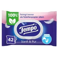 Tempo Feuchtes Toilettenpapier Sanft & Pur 1-lagig, 42 Tücher