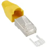 InLine 74510Y 10er Pack Crimpstecker RJ45 geschirmt, mit Knickschutz und Einfädelhilfe, gelb