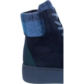 WALDLÄUFER H-Nicky Bootie 733808-300-378, Order/Rea/Balko - Velourleder komb., Notte/Jeans, Schnür. u. Reißverschluss, Weite H 38 EU 5 UK