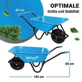 BITUXX Schubkarre 100 l 250 kg