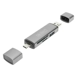 Digitus DA-70886 Combo Card Reader Hub (USB-C+USB 3.0) grau