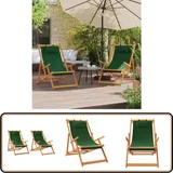 Klappbare Strandstühle 2 Stk. Grün Stoff - Strandstuhl - Gartenstuhl - Campingstuhl - Klappbarer Stuhl - Liegesessel
