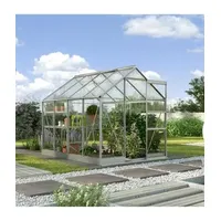 Vitavia Gewächshaus Pontos 5000, ESG/NSG, inkl. Fundament, ca. B195/H207/T261 cm, Silber