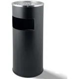 Grafner Grafner® 2in1 Edelstahl Standaschenbecher mit Mülleimer 30 Liter, Pulverbeschichtung, schwarz