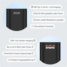 Ansmann 20000 mAh PB222PD sw Powerbank 20Ah USB PD 3.0, Quick Charge 2.0 LiPo Schwarz