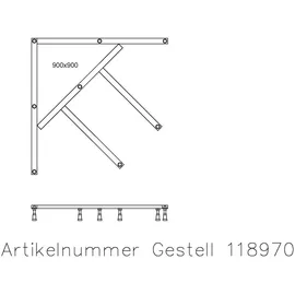 Hoesch Untergestell Muna für 150/160/170/180x70/75cm