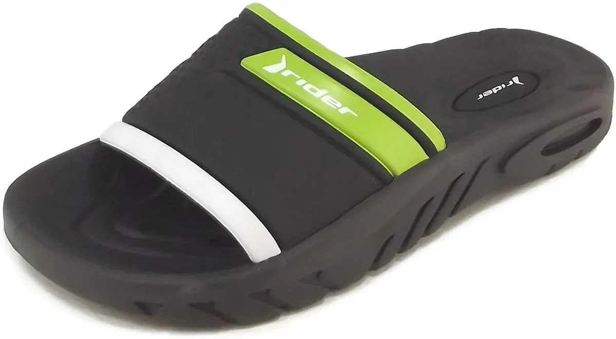 Arena Kids Kinder Badesandale, schwarz/grün (black/green)