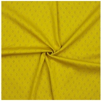 maDDma Stoff 0,5m Pointoille-Stoff Jersey Meterware Baumwollstoff Ajour Lochmuster, senfgelb gelb