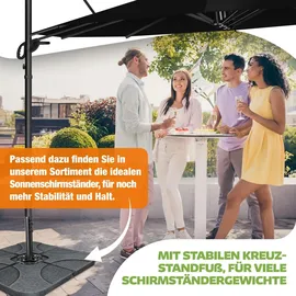 Kesser Doppelsonnenschirm 460 x 270 cm Schwarz