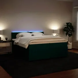 vidaXL Boxspringbett 200 x 200 cm Dunkelgrün