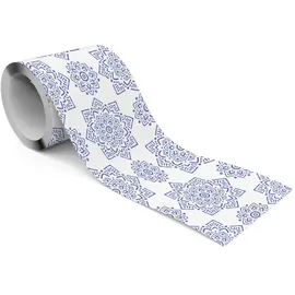 Muralo Tapetenbordüre Ornamente 10 cm 300 g Blau/Weiß 10x300