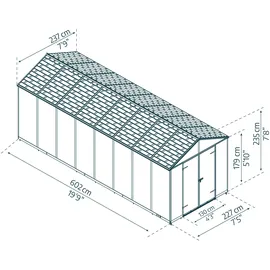 CANOPIA Rubicon Gerätehaus 6,03 x 2,27 m Grau