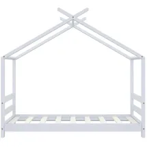 vidaXL Hausbett Kinderbett 70 x 140 cm Kiefer massiv weiß